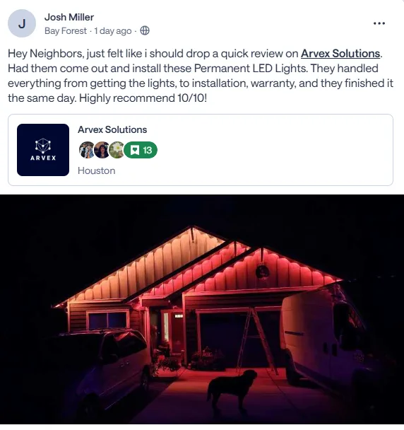 Google review screenshot for Arvex Solutions from Josh Miller